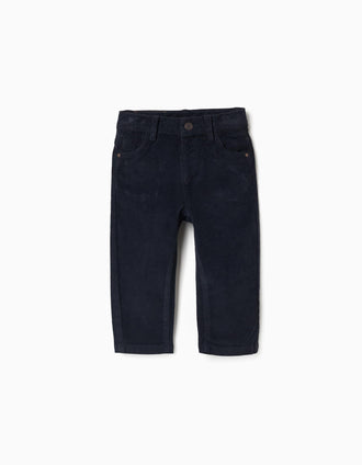 Pantalón recto de pana para bebé niño, azul marino
