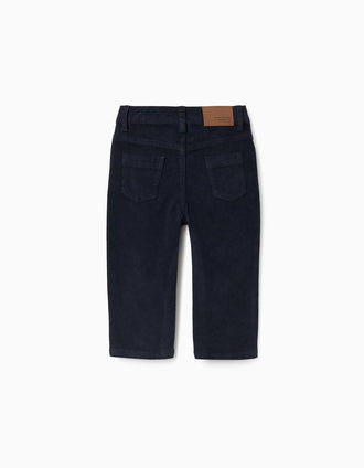 Pantalón recto de pana para bebé niño, azul marino