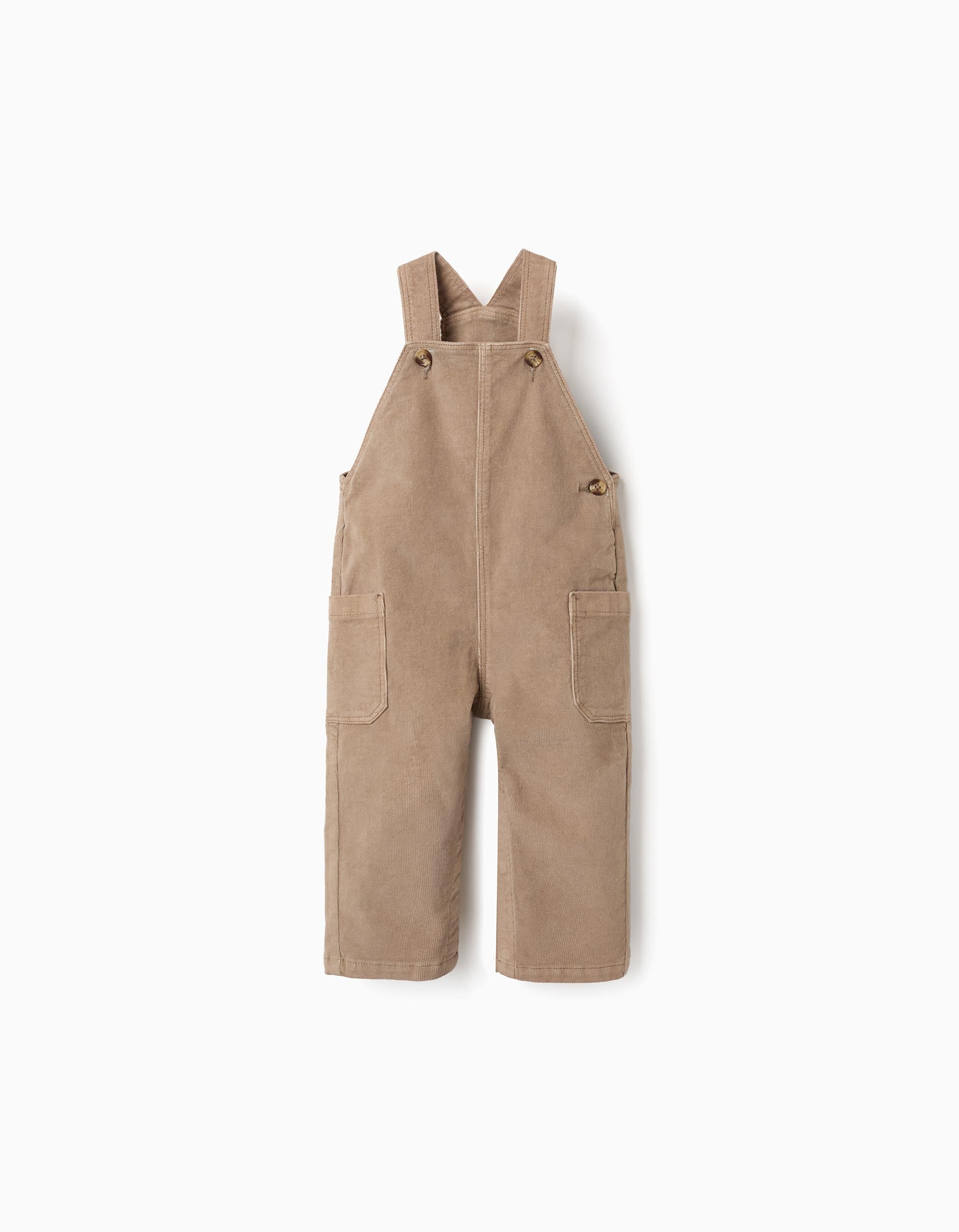 Salopette en Velours Côtelé pour Bébé Garçon, Beige