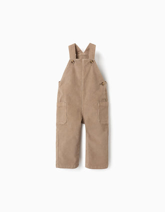 Salopette en Velours Côtelé pour Bébé Garçon, Beige
