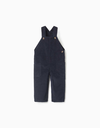 Salopette en Velours Côtelé pour Bébé Garçon, bleues