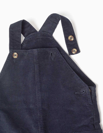 Salopette en Velours Côtelé pour Bébé Garçon, bleues