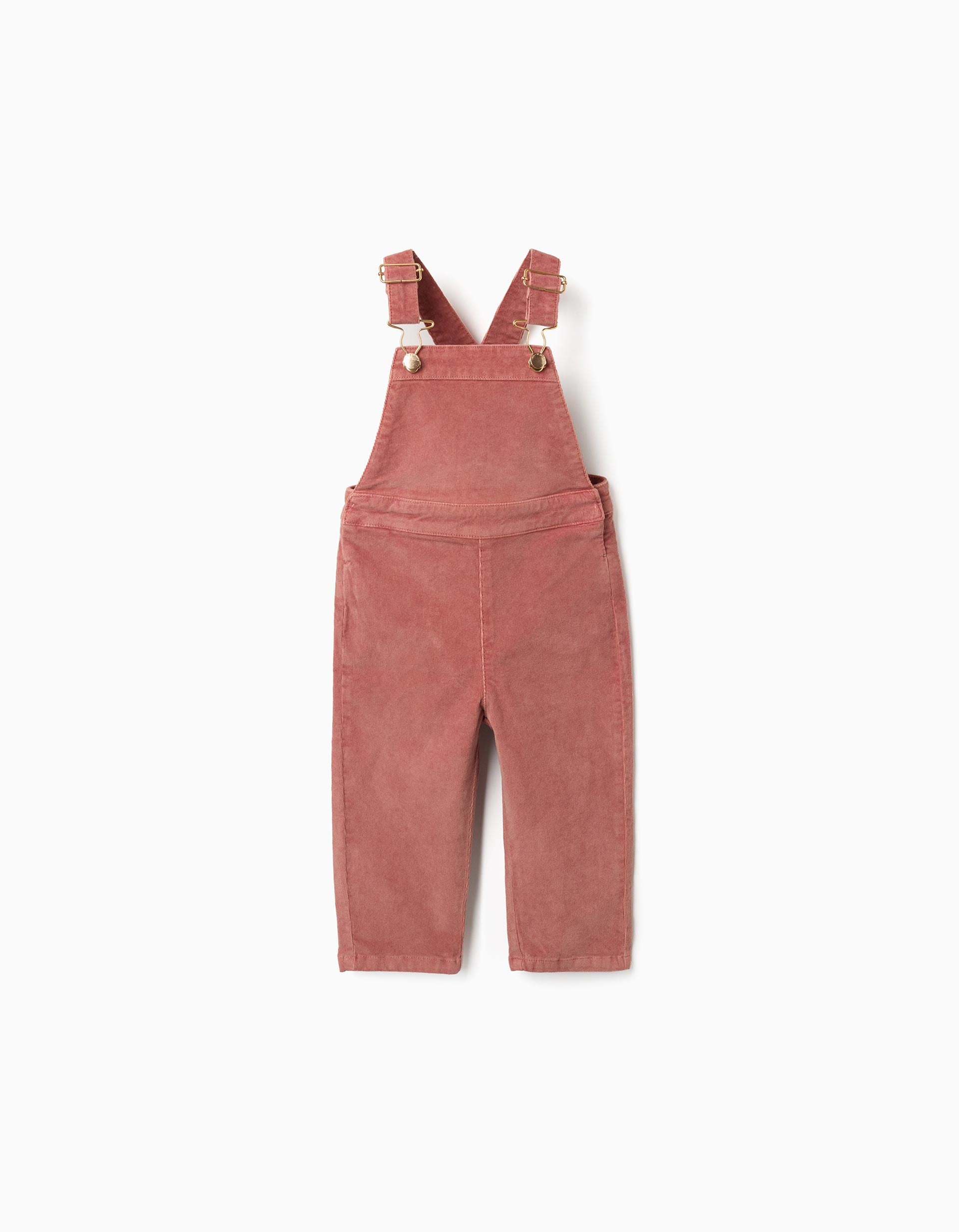 Corduroy dungarees with pockets for baby girls, dusty pink