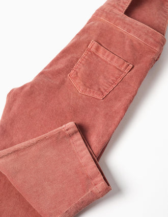 Corduroy dungarees with pockets for baby girls, dusty pink