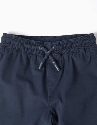 Pantalón de sarga recto con cordón para bebé niño, azul marino