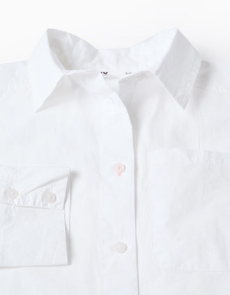 Chemise en popeline avec épaules tombantes pour fille, blanc
