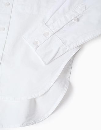 Chemise en popeline avec épaules tombantes pour fille, blanc