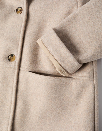 Abrigo efecto lana con forro B&S para niña, beige