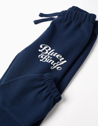 Ensemble de jogging en coton avec Bluey pour bébé et enfant, blanc/bleu