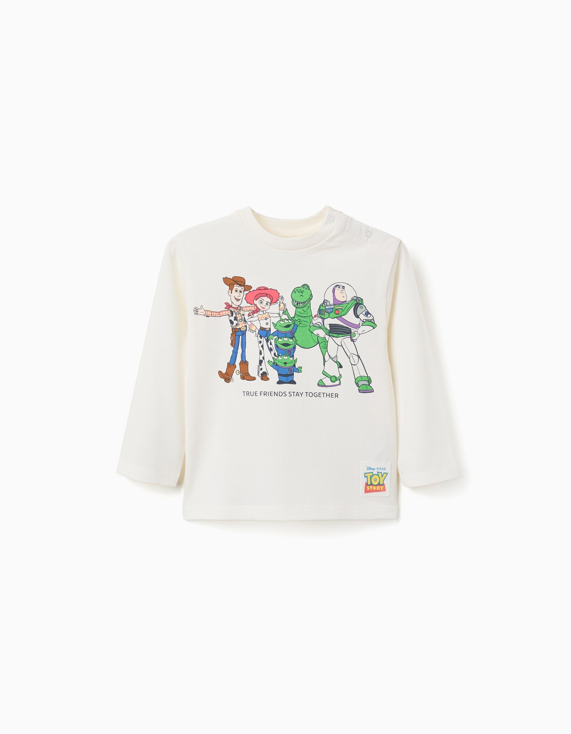 T-shirt en coton à manches longues Toy Story pour bébé et garçon, blanc