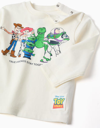 T-shirt en coton à manches longues Toy Story pour bébé et garçon, blanc