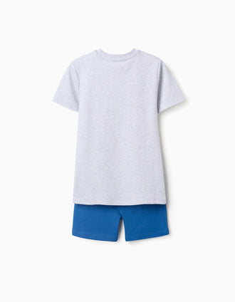 Pijama curto com Spider-Man que brilha no escuro para menino, cinza/azul