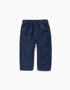 Pantalon en jean baggy avec cordon pour bébé garçon, bleu foncé