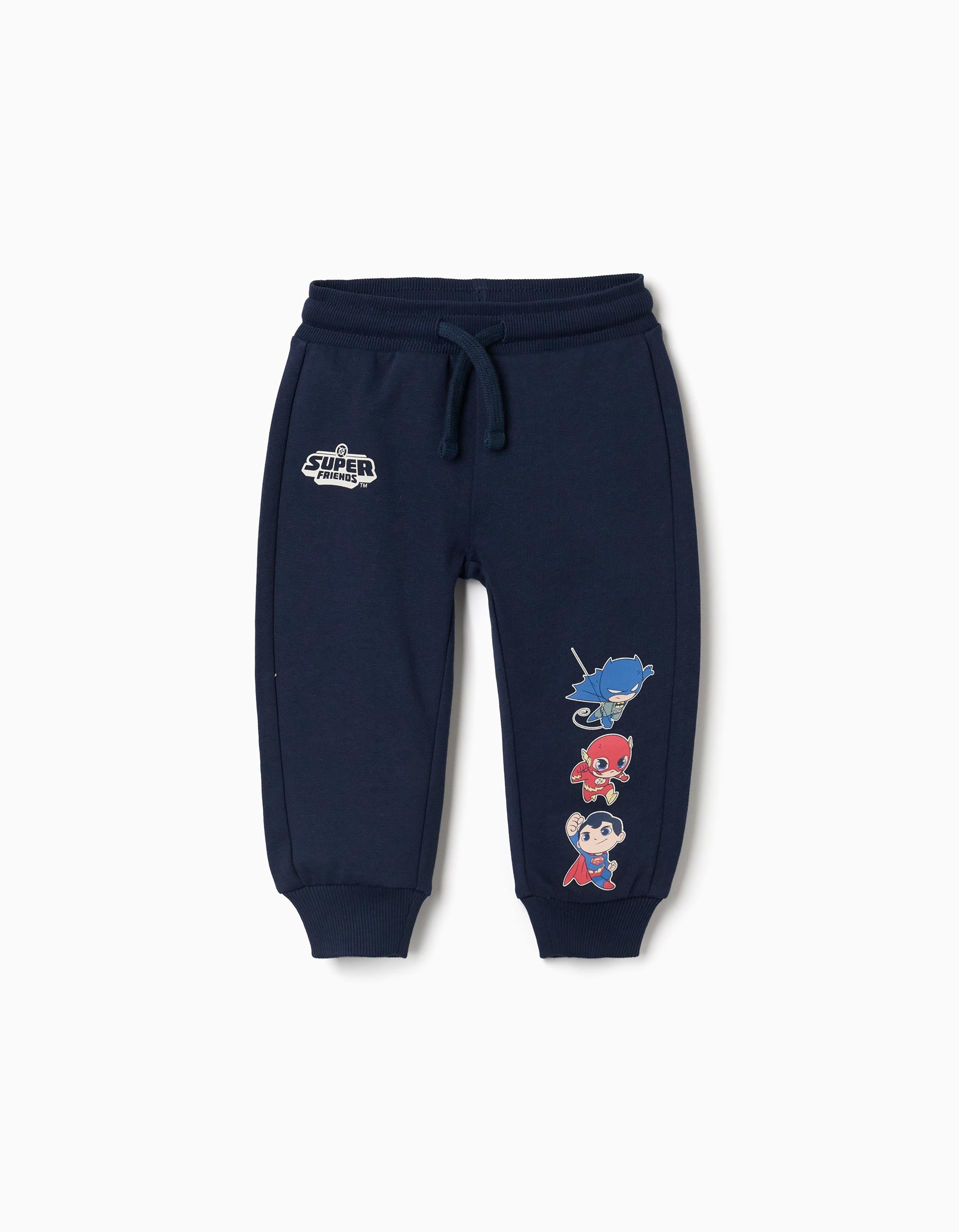 Pantalon de jogging avec Super Friends pour bébé et garçon, bleu marine