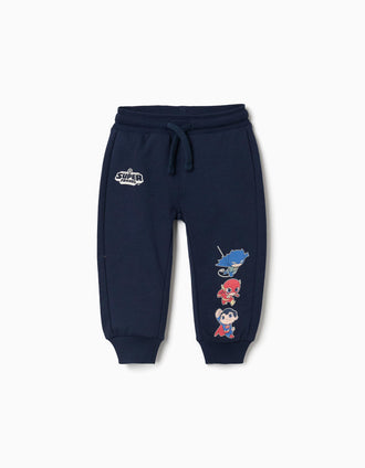 Pantalon de jogging avec Super Friends pour bébé et garçon, bleu marine
