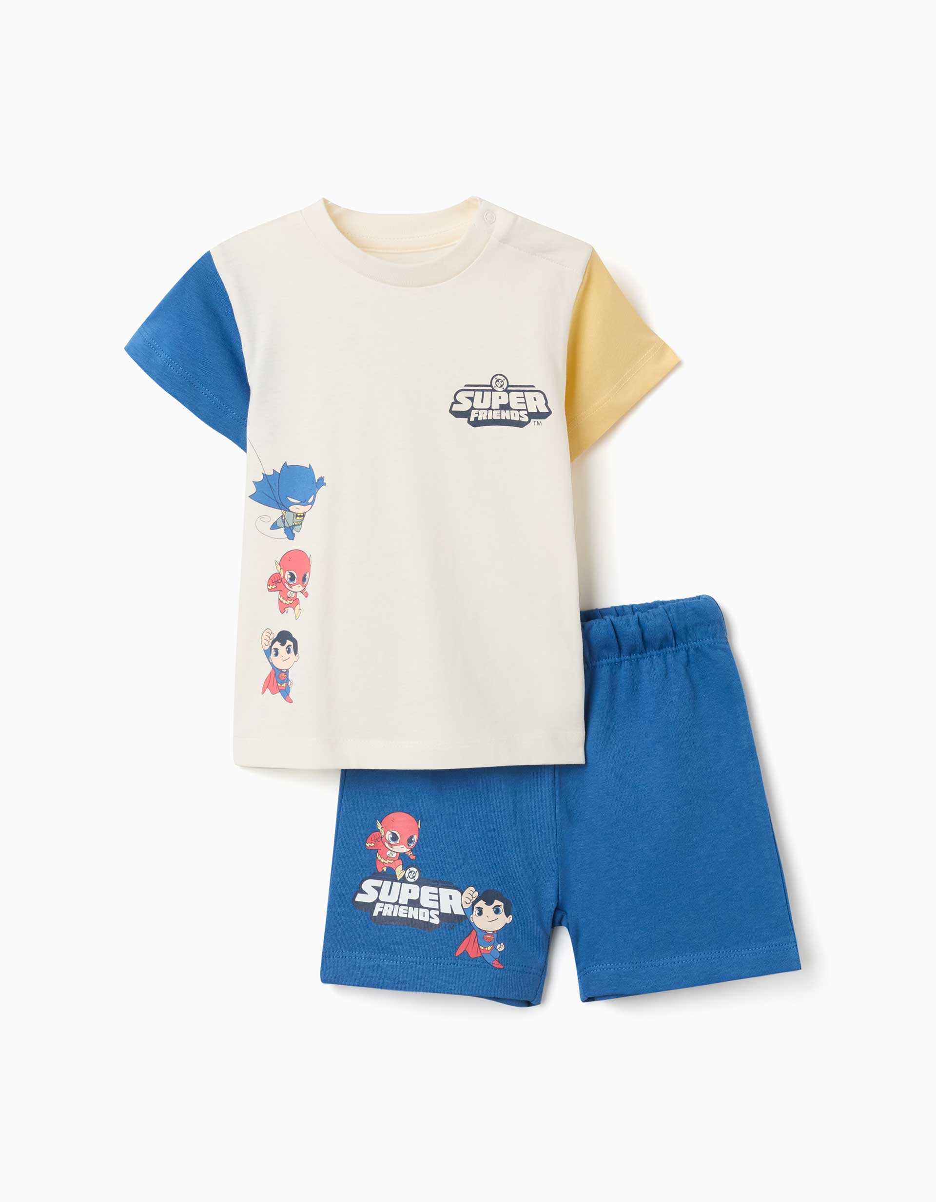 T-shirt + short à imprimé Super Friends pour bébé et garçon, multicolore