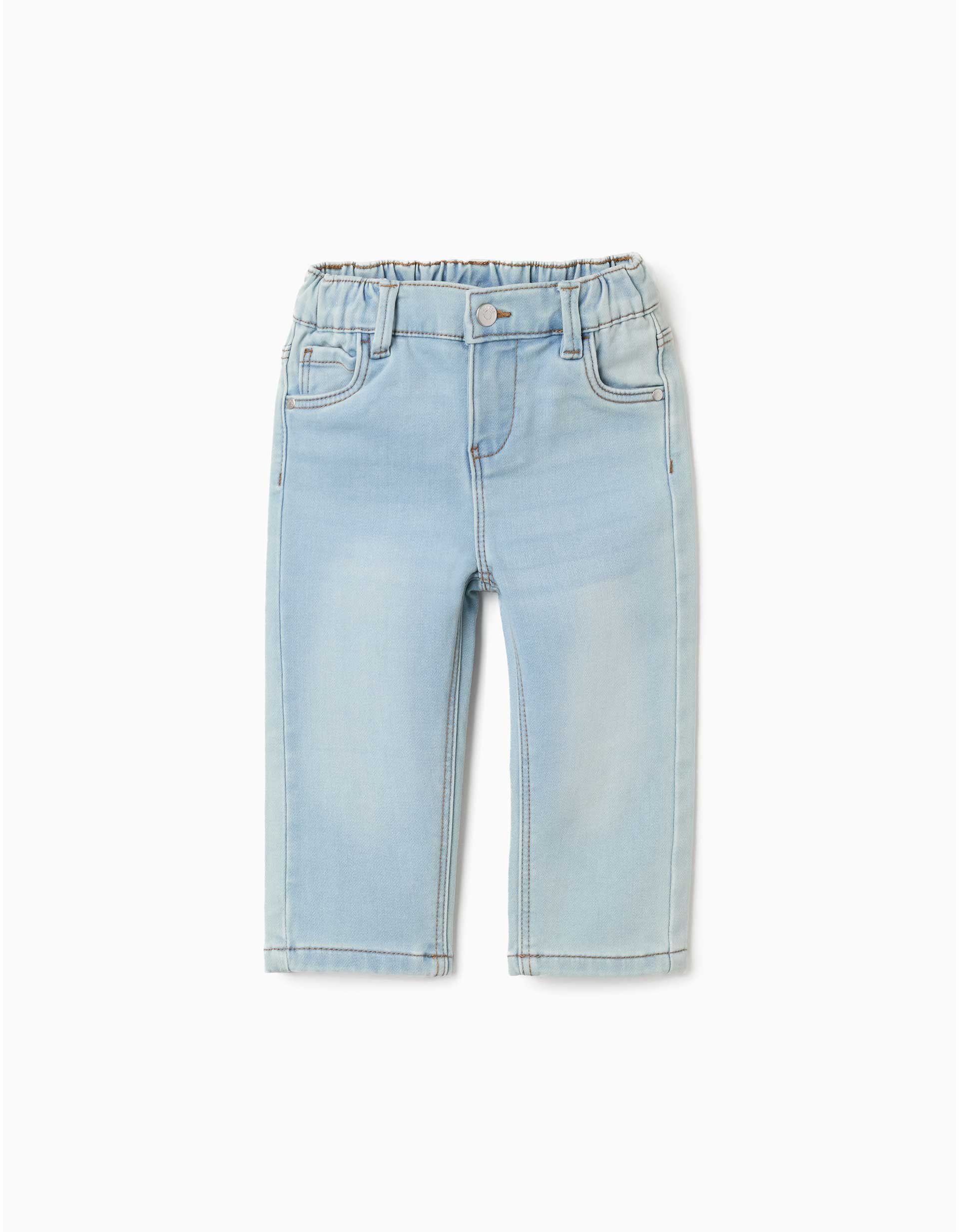 Jean en coton peigné avec poches pour bébé garçon, bleu clair