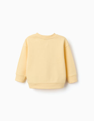 Cotton sweatshirt with Lightning McQueen for babies and boys, yellow