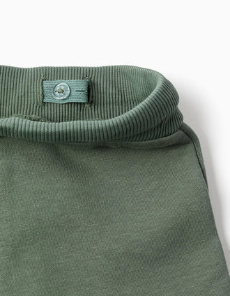 Pantalon de jogging cargo en coton peigné à imprimé pour bébé garçon, vert