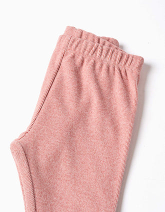 Conjunto de camisola e calças de malha para recém-nascida, rosa