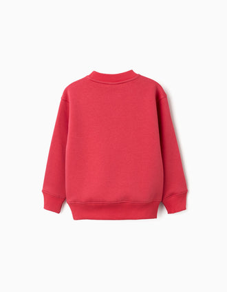 Sweat cardada com estampado Make Again para menino, vermelho