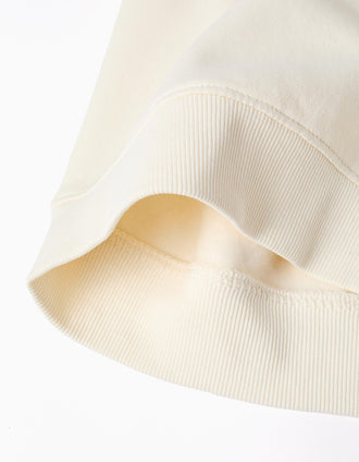 Sweat cardada com capuz e estampado para menino, branco