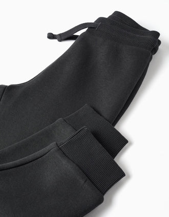 Sweat zippé et pantalon de jogging en coton peigné pour garçon, gris foncé