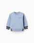 Sweat en coton avec poche kangourou pour bébé garçon, bleu clair
