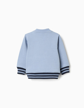 Sudadera de algodón con bolsillo canguro para bebé niño, azul claro