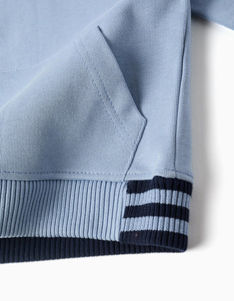 Sudadera de algodón con bolsillo canguro para bebé niño, azul claro