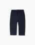 Cotton trousers with drawstring for baby boys, navy blue