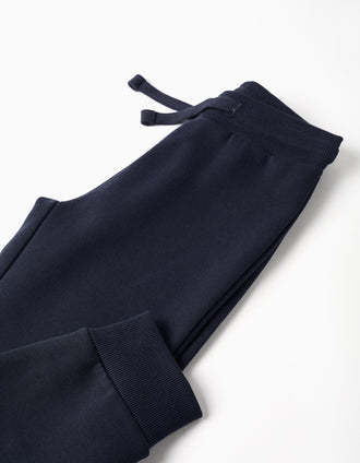 Sweat et pantalon en coton peigné à imprimé pour garçon, bleu-vert/bleu