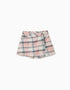 Cotton twill skort with check pattern for girls, multicolour