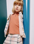 Cotton twill skort with check pattern for girls, multicolour
