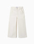 Pantalón ancho de sarga con cuatro bolsillos para niña, blanco