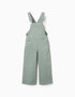 Jardineiras de sarja wide leg para menina, verde-claro