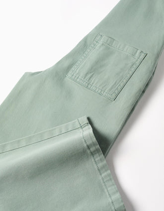 Jardineiras de sarja wide leg para menina, verde-claro