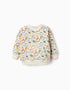 Sweat en coton peigné avec imprimé coloré pour bébé garçon, blanc