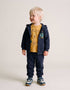3-piece brushed jogging set for baby boys, navy blue/yellow