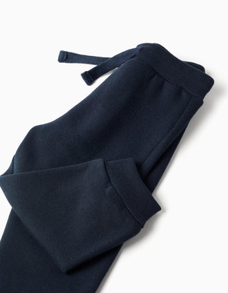Chándal de 3 piezas perchado para bebé niño, azul marino/amarillo