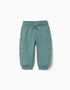 Pantalon de jogging cargo en coton peigné pour bébé garçon, bleu-vert