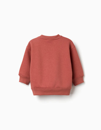 Sweat cardada Invisible Dreamers para bebé menino, terracota