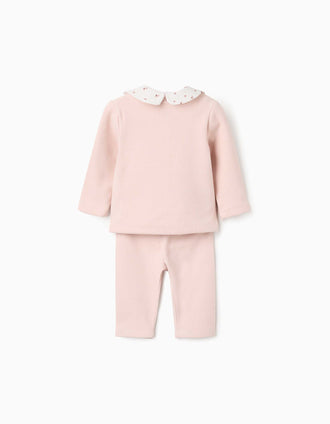 Conjunto de 3 piezas con motivo floral para recién nacida, rosa/blanco