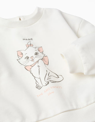 Conjunto cardado com estampado Marie para bebé menina, branco/rosa