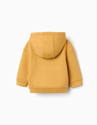 Sweat cardada com capuz Tiny Friends para bebé menino, amarelo