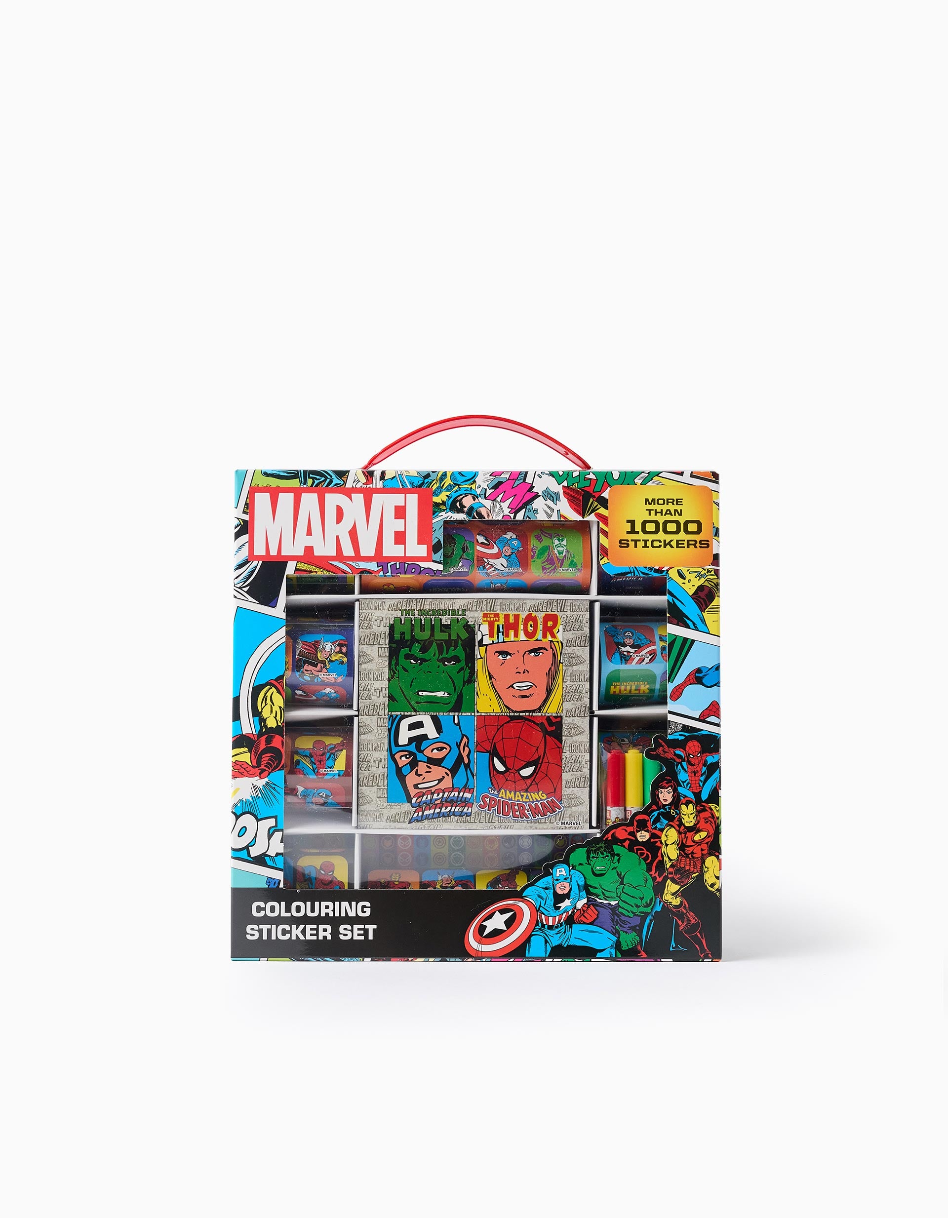 Marvel colouring sticker set for boys, 3Y+