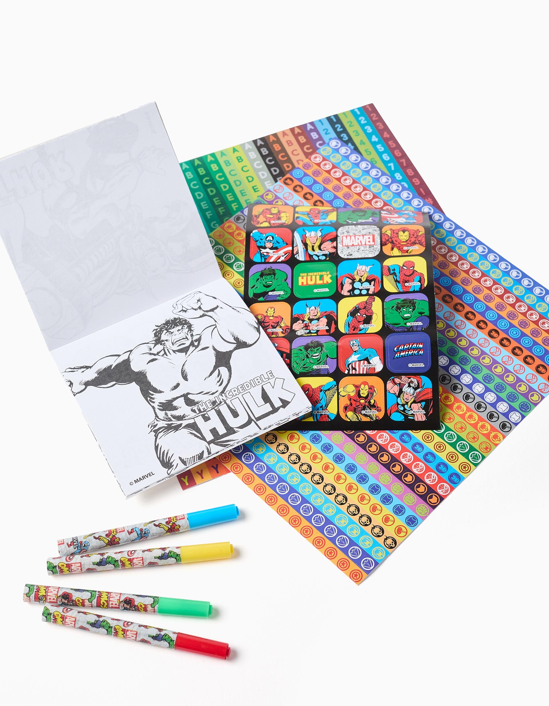 Marvel colouring sticker set for boys, 3Y+