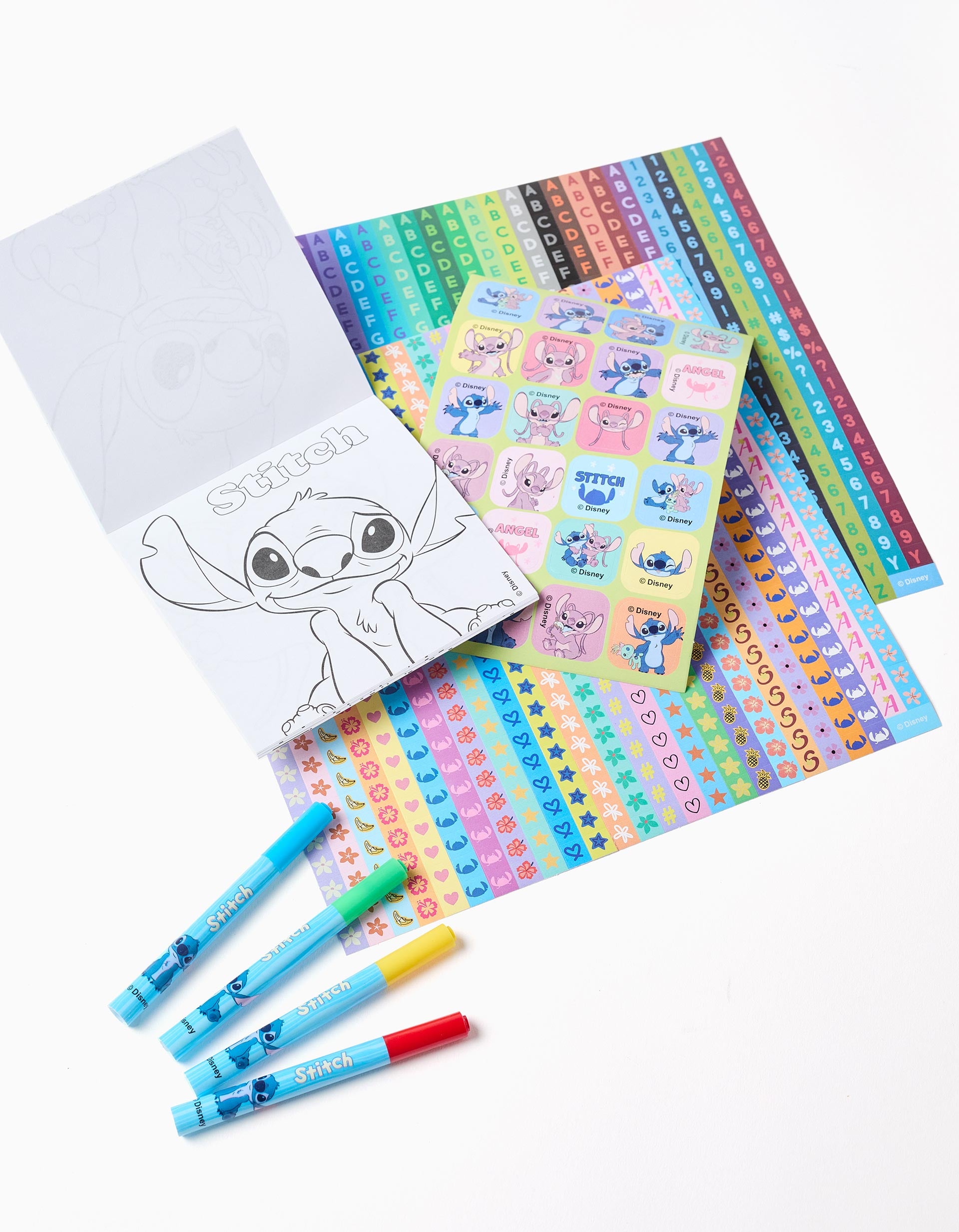 Kit para colorir com de autocolantes Stitch para criança, 3A+