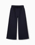 Pantalón ancho de felpa con forro perchado para niña, azul marino