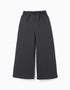 Pantalon à jambe large en coton peigné pour fille, gris foncé